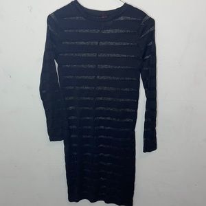 Black stripe mesh dress